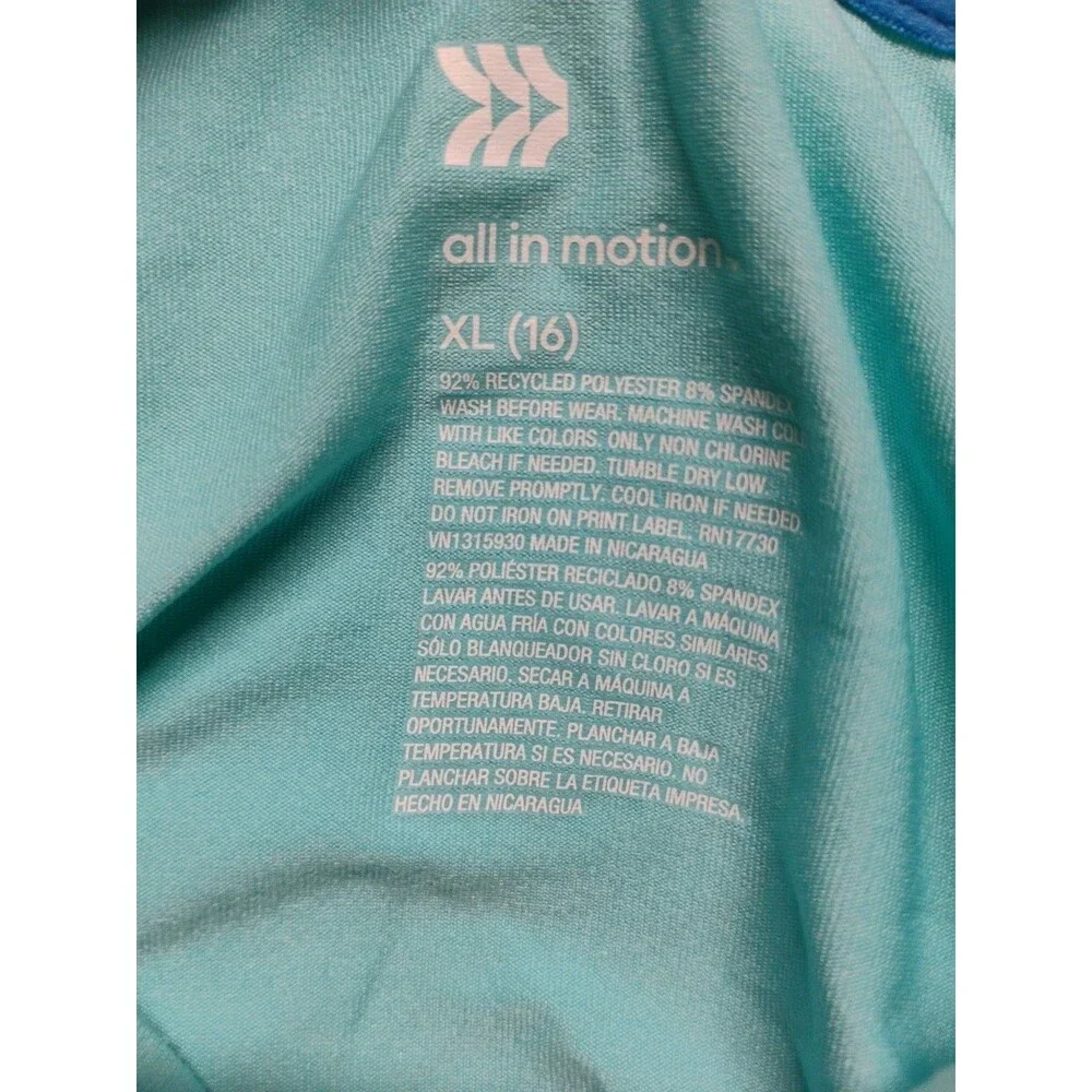 All in Motion XL (16) Long Sleeve Soft Stretch Light Blue Tee